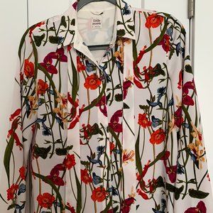 Little Moon Bright Floral Blouse with Tie